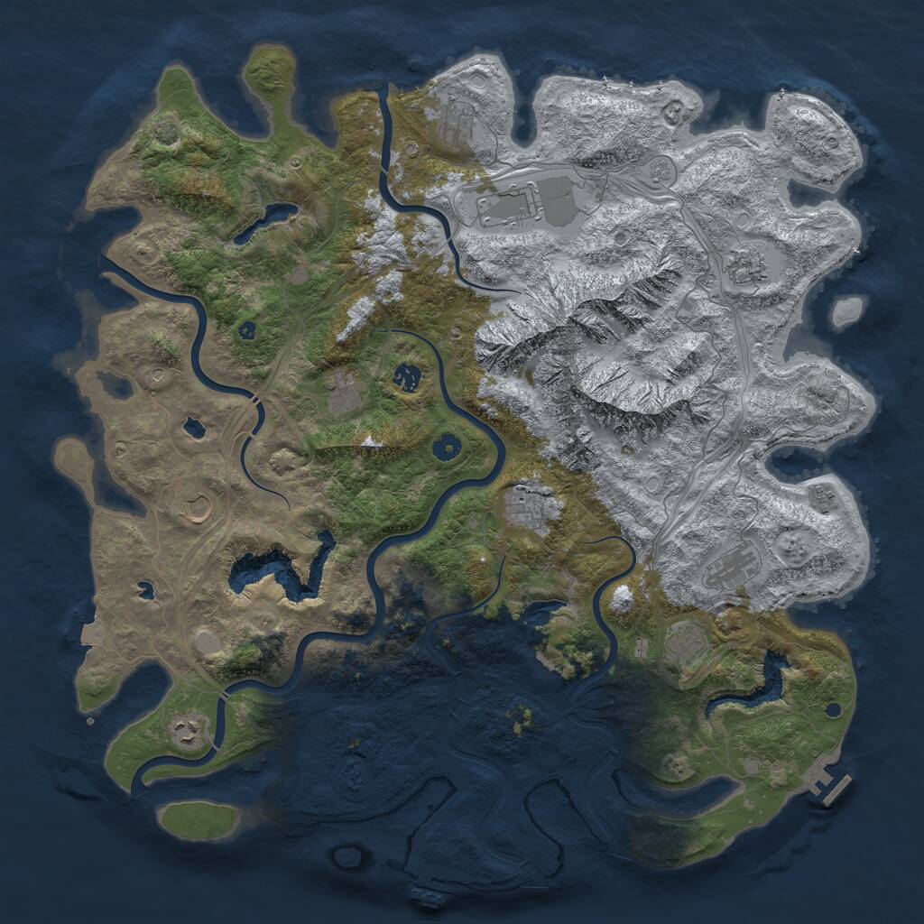 Rust Map: Procedural Map, Size: 5000, Seed: 342294369, 17 Monuments