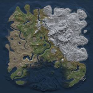 Thumbnail Rust Map: Procedural Map, Size: 5000, Seed: 342294369, 17 Monuments