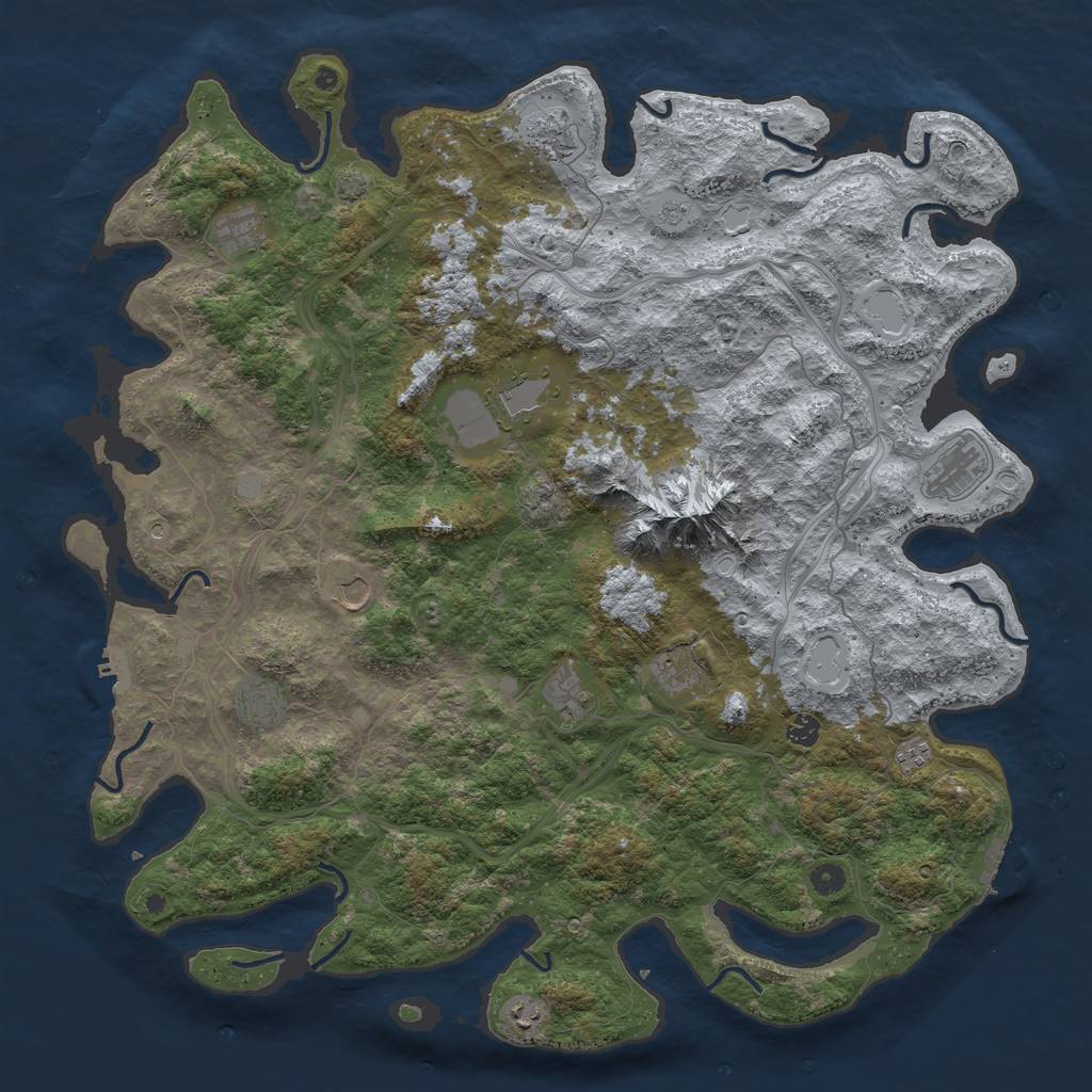 Rust Map: Procedural Map, Size: 5000, Seed: 342294369, 18 Monuments