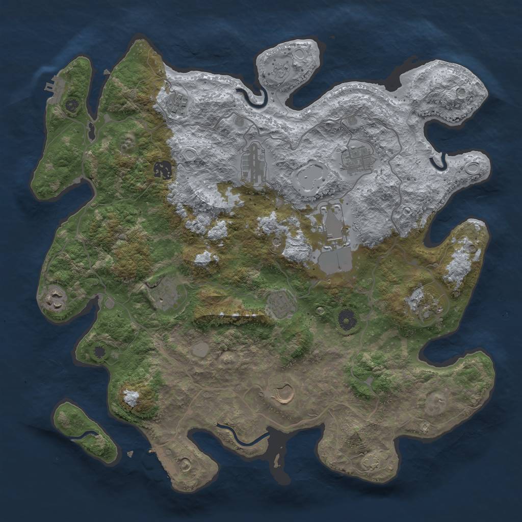 Rust Map: Procedural Map, Size: 4000, Seed: 5460, 17 Monuments
