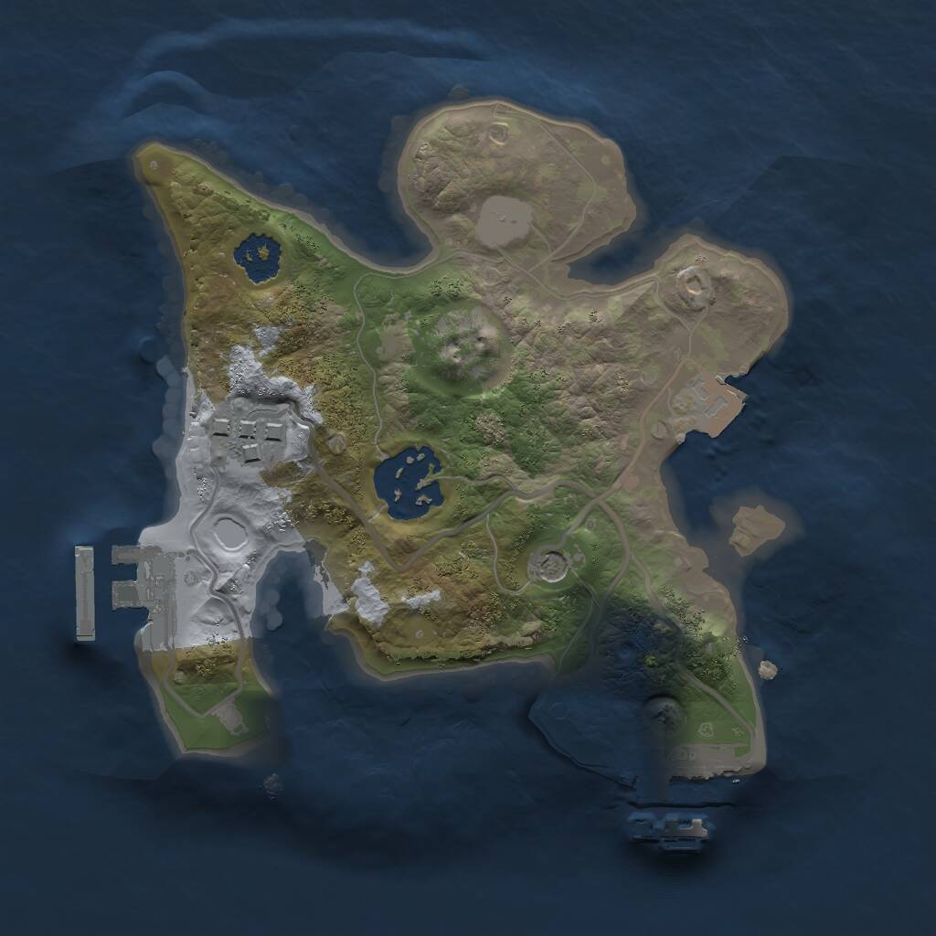 Rust Map: Procedural Map, Size: 2000, Seed: 23421412, 6 Monuments