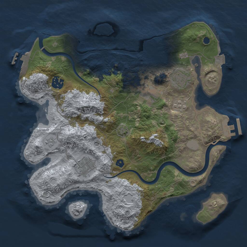 Rust Map: Procedural Map, Size: 3000, Seed: 1431514462, 11 Monuments