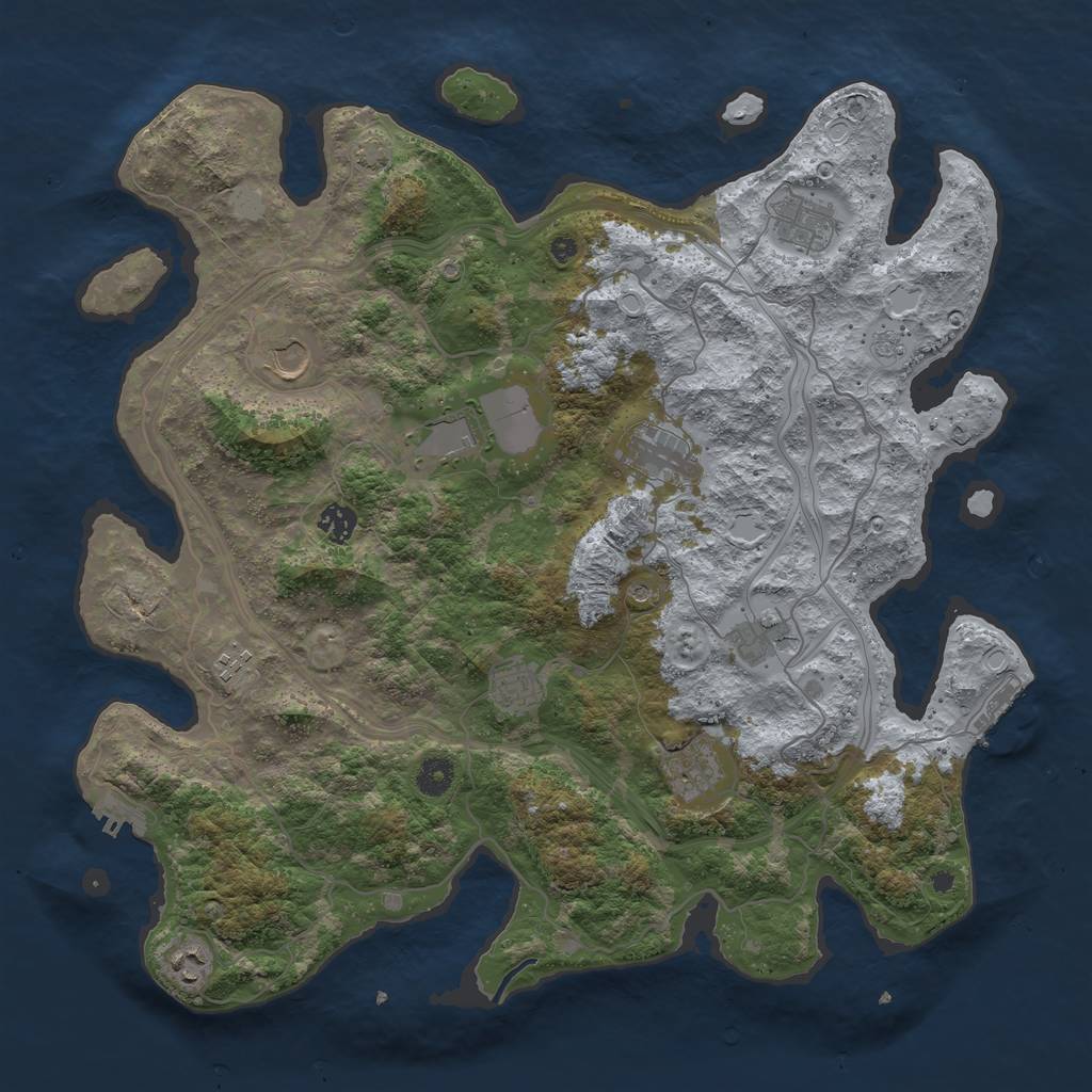 Rust Map: Procedural Map, Size: 4250, Seed: 737468000, 17 Monuments