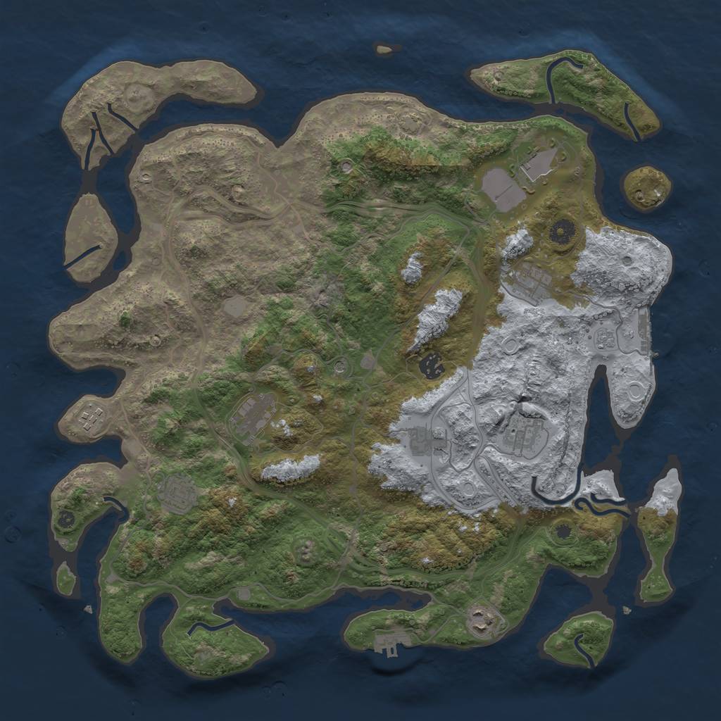 Rust Map: Procedural Map, Size: 4250, Seed: 1732076017, 16 Monuments