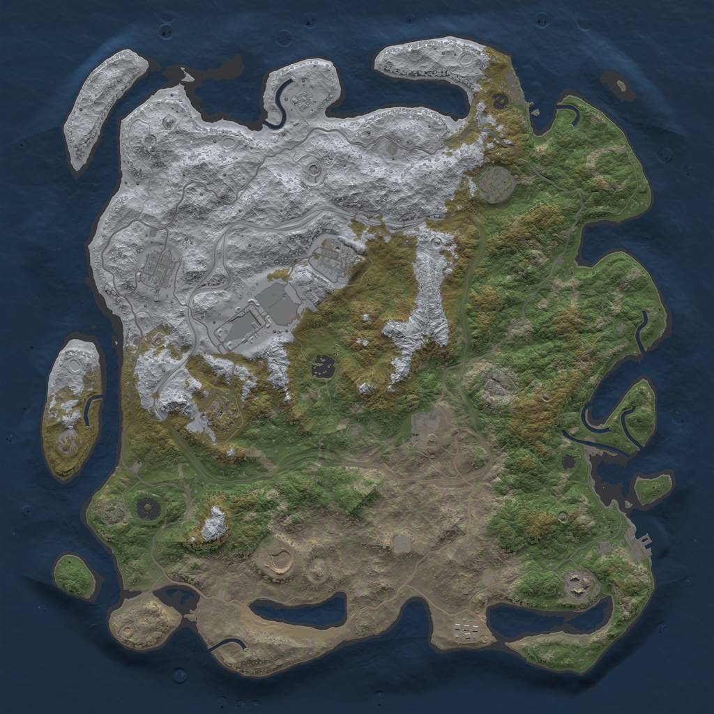 Rust Map: Procedural Map, Size: 4500, Seed: 14396, 17 Monuments
