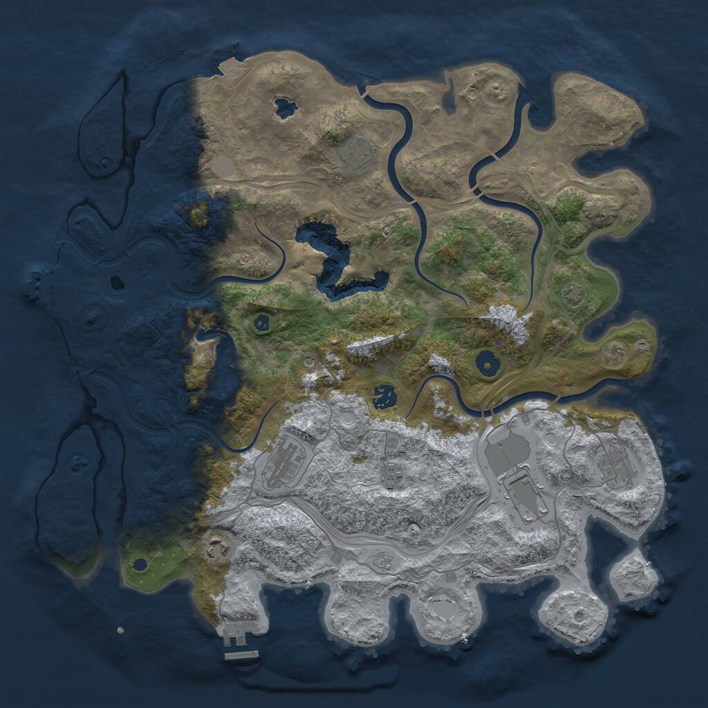 Rust Map: Procedural Map, Size: 4250, Seed: 1920843211, 13 Monuments
