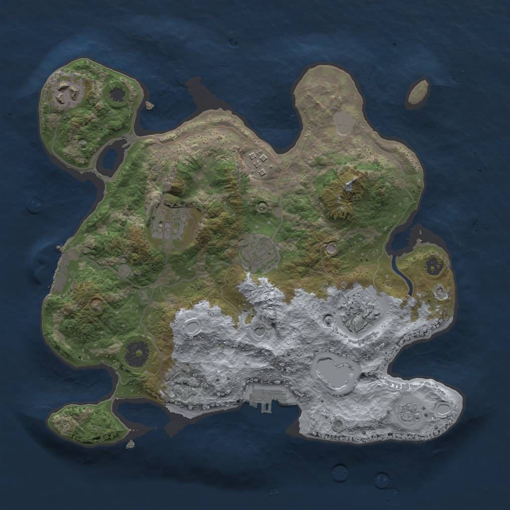 Rust Map: Procedural Map, Size: 3000, Seed: 19732, 12 Monuments