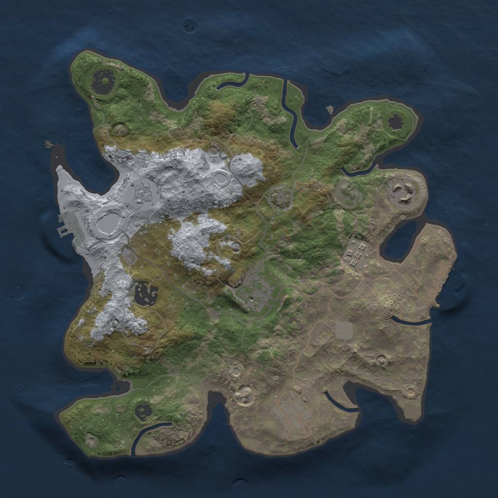 Rust Map: Procedural Map, Size: 3000, Seed: 19185, 13 Monuments