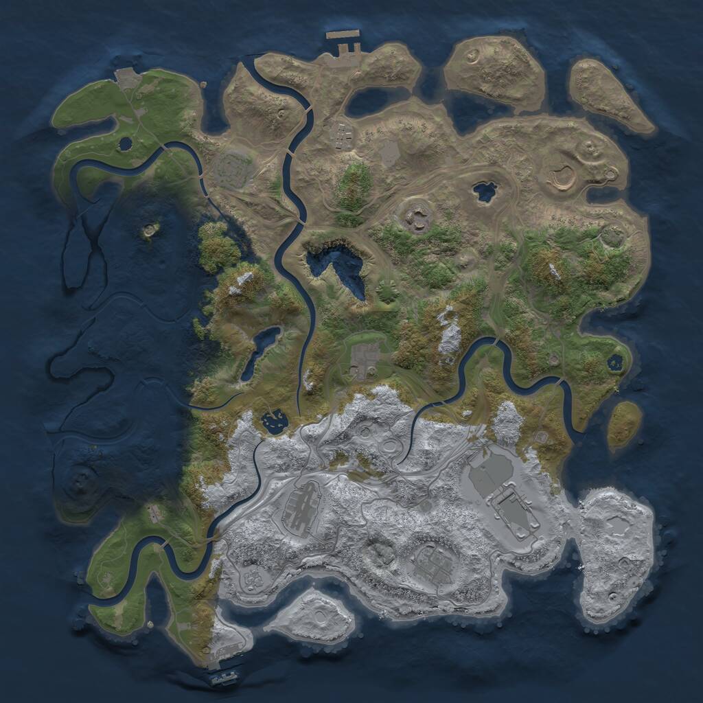Rust Map: Procedural Map, Size: 4250, Seed: 216947897, 15 Monuments