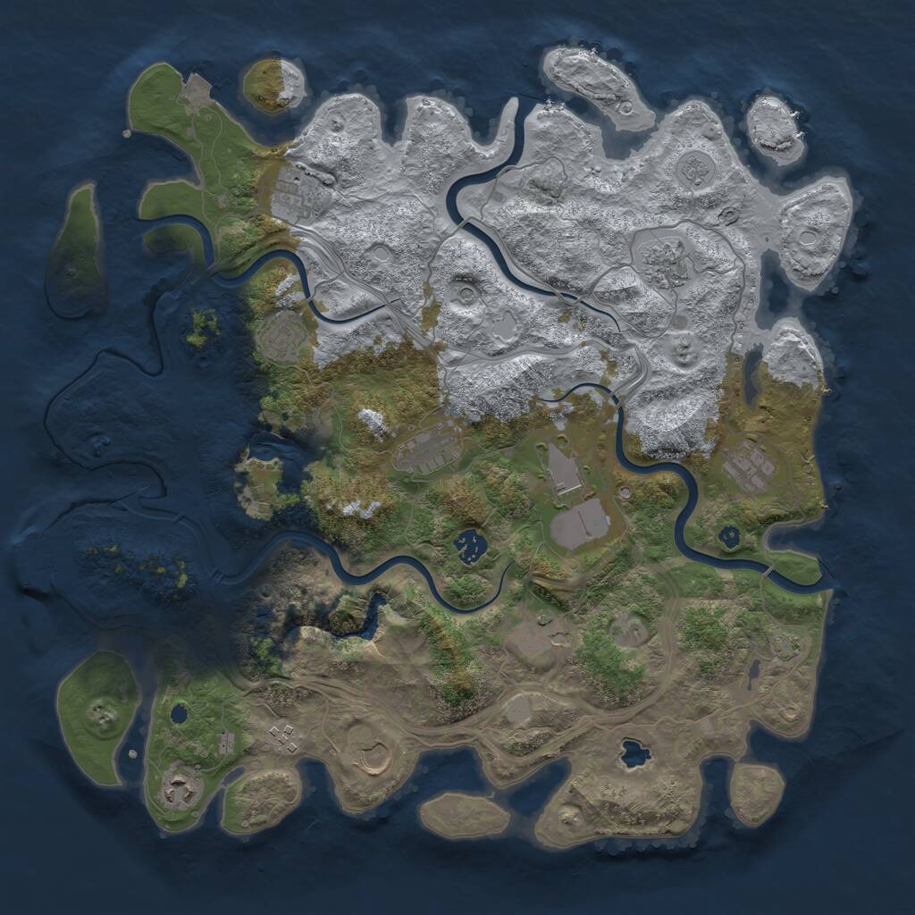 Rust Map: Procedural Map, Size: 4250, Seed: 879879, 16 Monuments