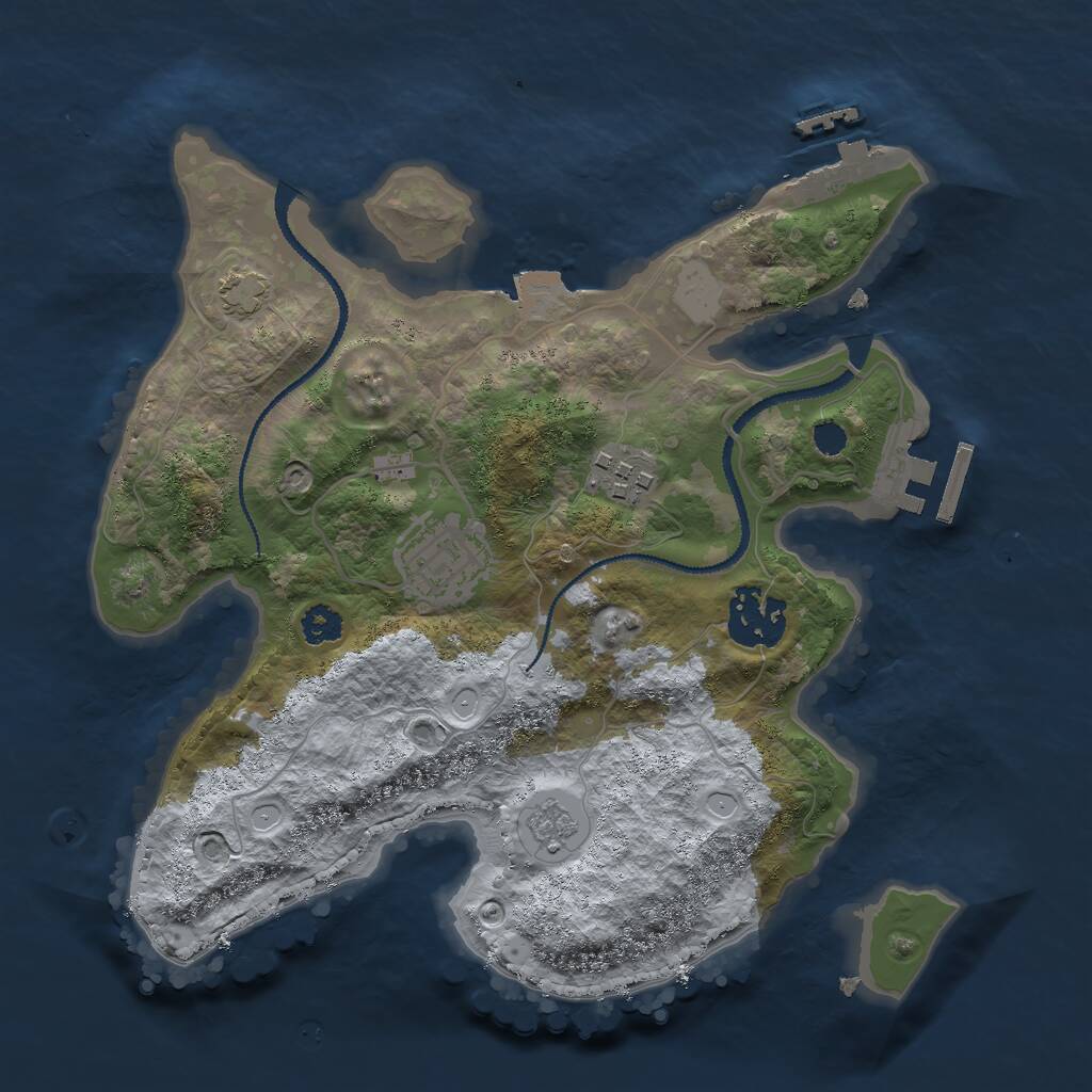 Rust Map: Procedural Map, Size: 2701, Seed: 336319857, 8 Monuments