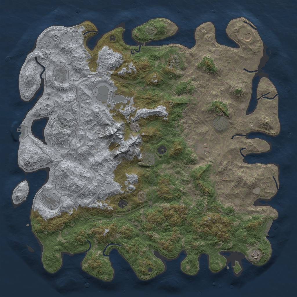 Rust Map: Procedural Map, Size: 5000, Seed: 1012510912, 18 Monuments
