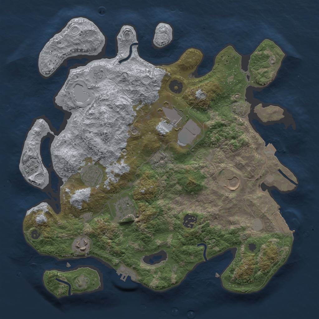 Rust Map: Procedural Map, Size: 3500, Seed: 872696829, 15 Monuments