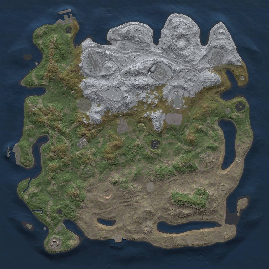 Rust Map: Procedural Map, Size: 4250, Seed: 229073875, 19 Monuments