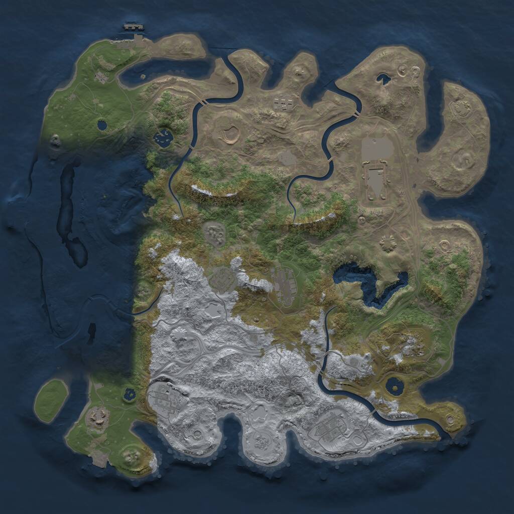 Rust Map: Procedural Map, Size: 4250, Seed: 167533718, 16 Monuments