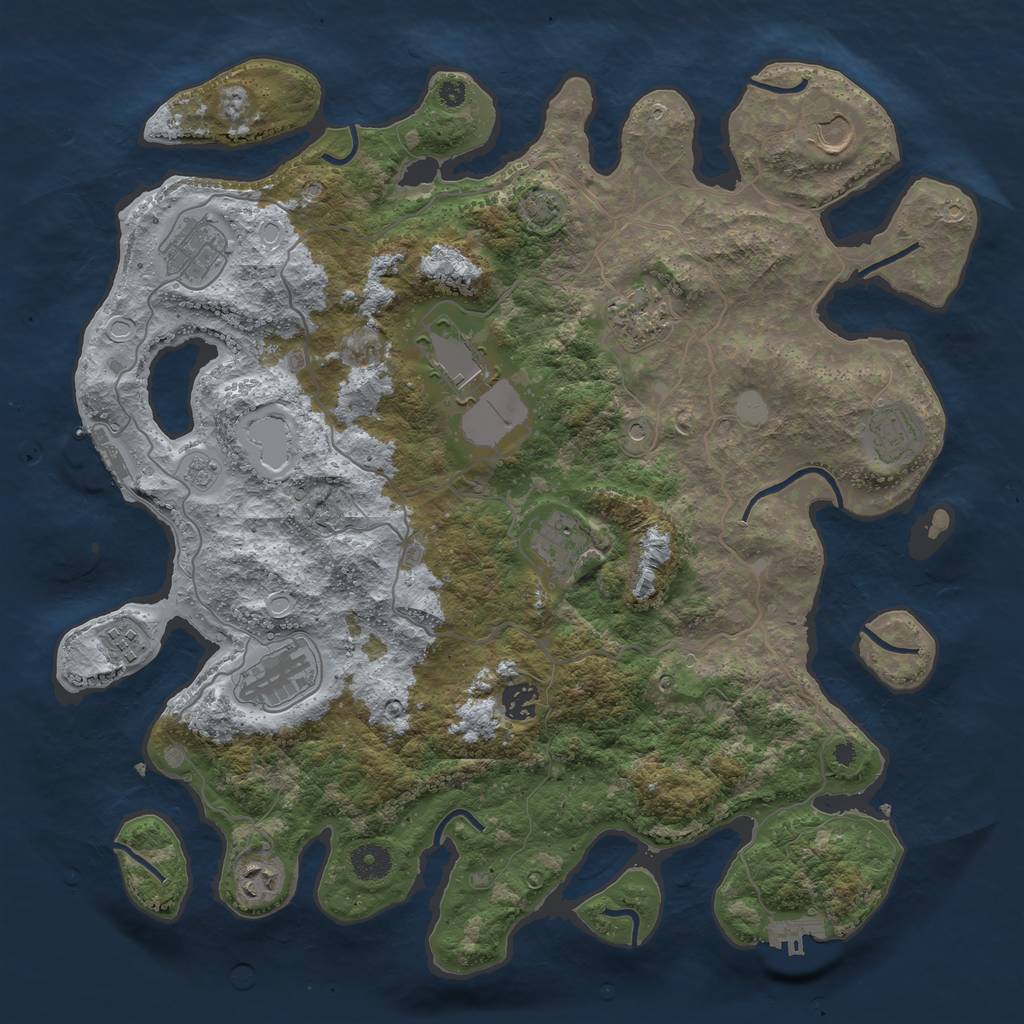 Rust Map: Procedural Map, Size: 4000, Seed: 2112, 17 Monuments