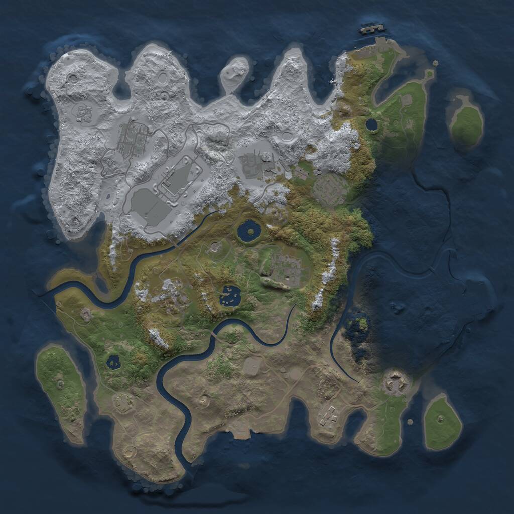 Rust Map: Procedural Map, Size: 3500, Seed: 713734, 15 Monuments