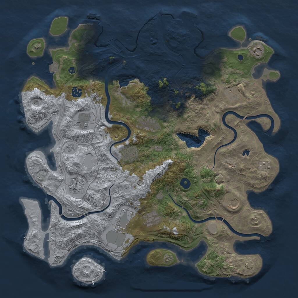 Rust Map: Procedural Map, Size: 4250, Seed: 259898406, 17 Monuments