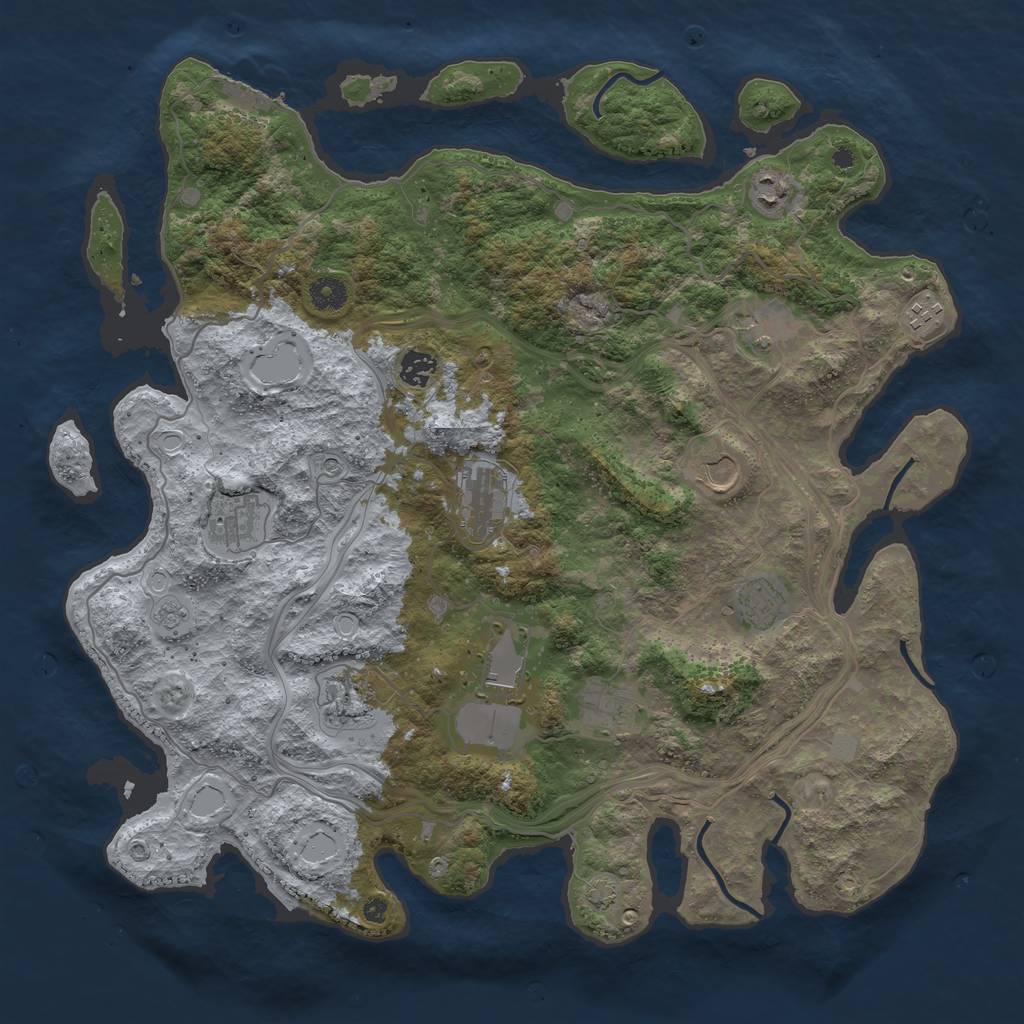 Rust Map: Procedural Map, Size: 4250, Seed: 808, 18 Monuments