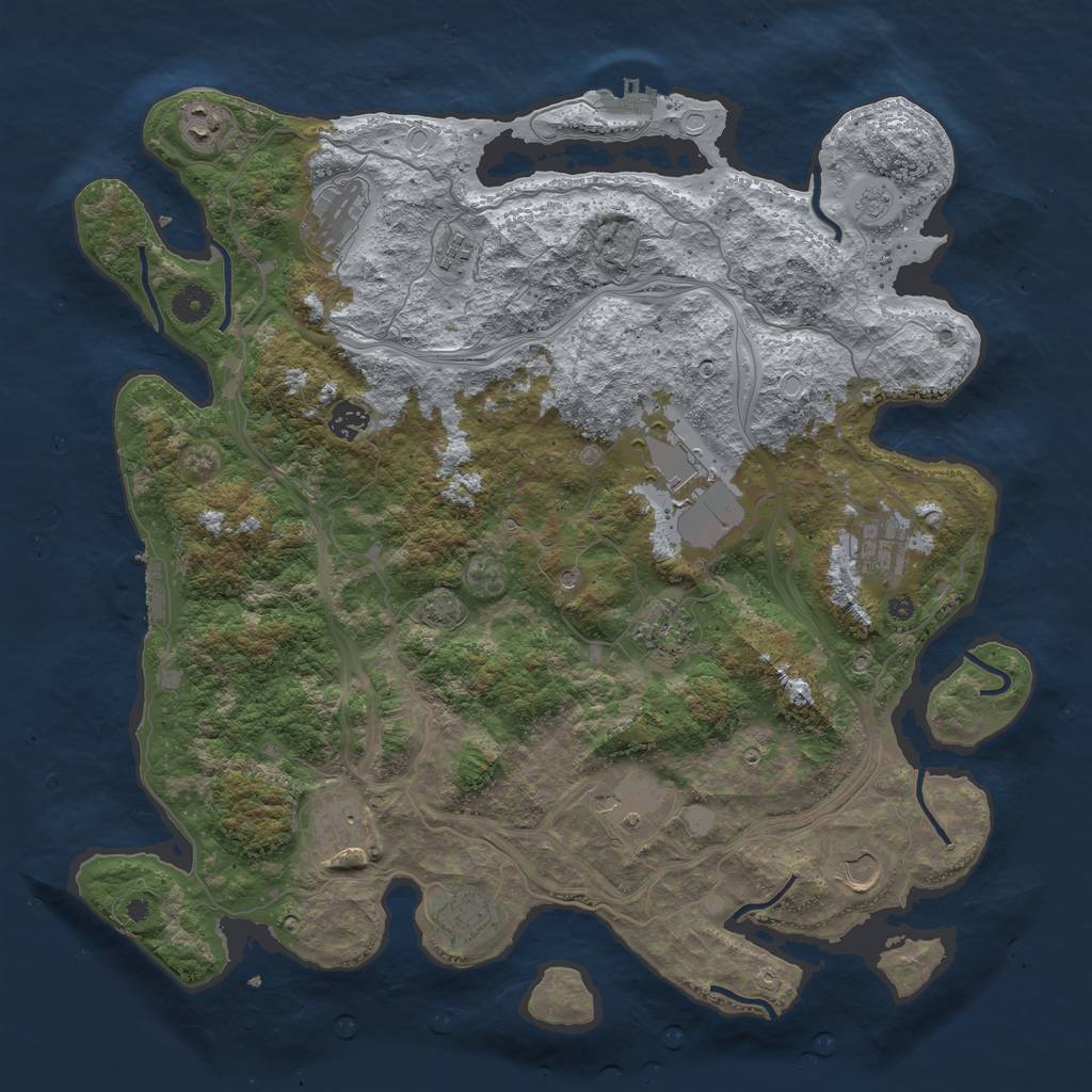 Rust Map: Procedural Map, Size: 4250, Seed: 1041024052, 19 Monuments