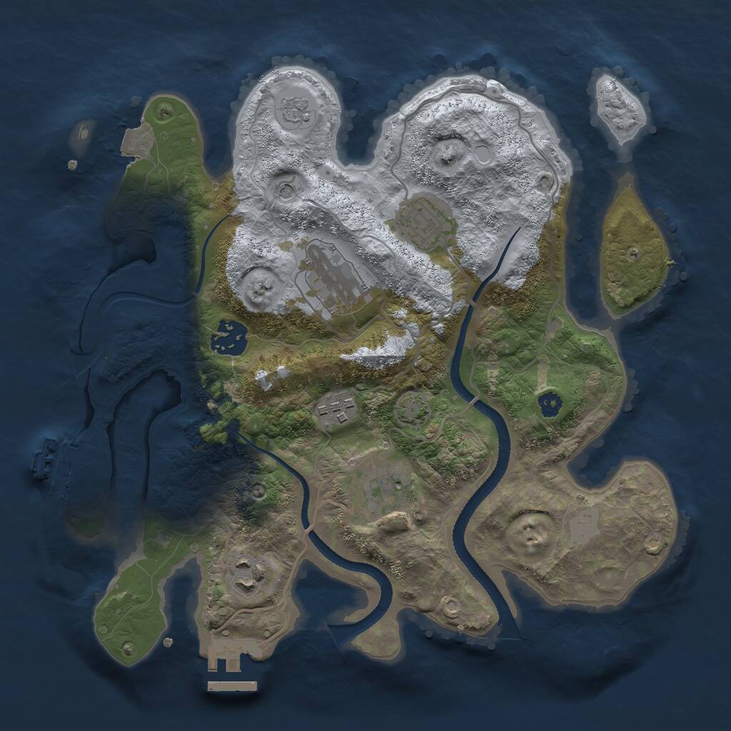 Rust Map: Procedural Map, Size: 3000, Seed: 728240517, 12 Monuments