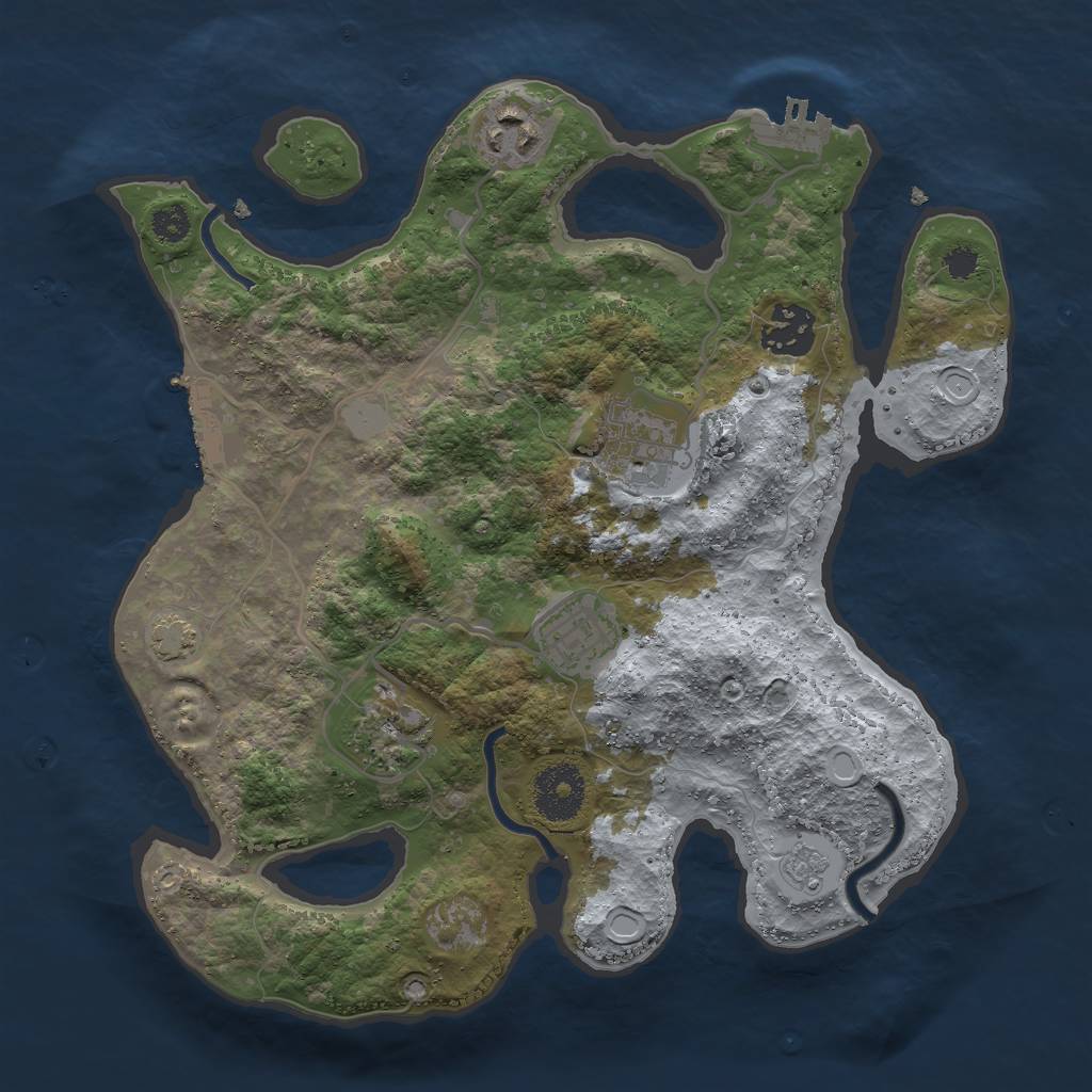 Rust Map: Procedural Map, Size: 3000, Seed: 26498, 11 Monuments