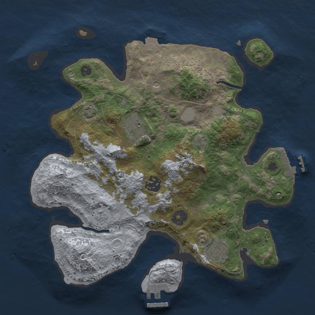 Rust Map: Procedural Map, Size: 3000, Seed: 1299871007, 11 Monuments