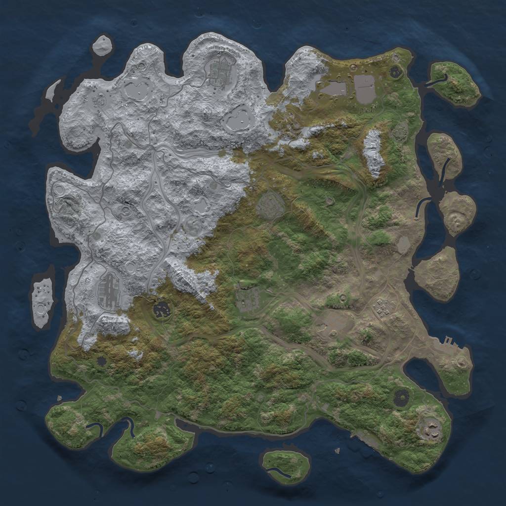 Rust Map: Procedural Map, Size: 4500, Seed: 589924748, 17 Monuments
