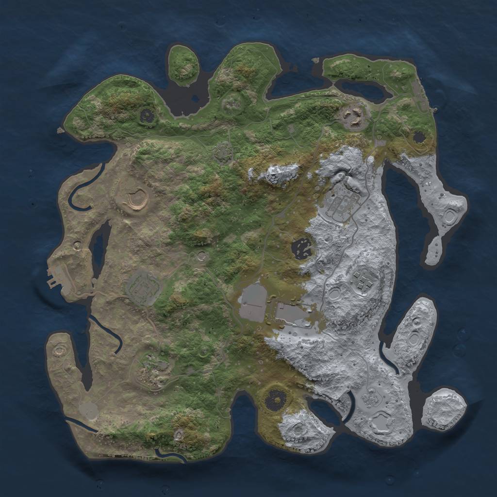 Rust Map: Procedural Map, Size: 3500, Seed: 904965173, 15 Monuments