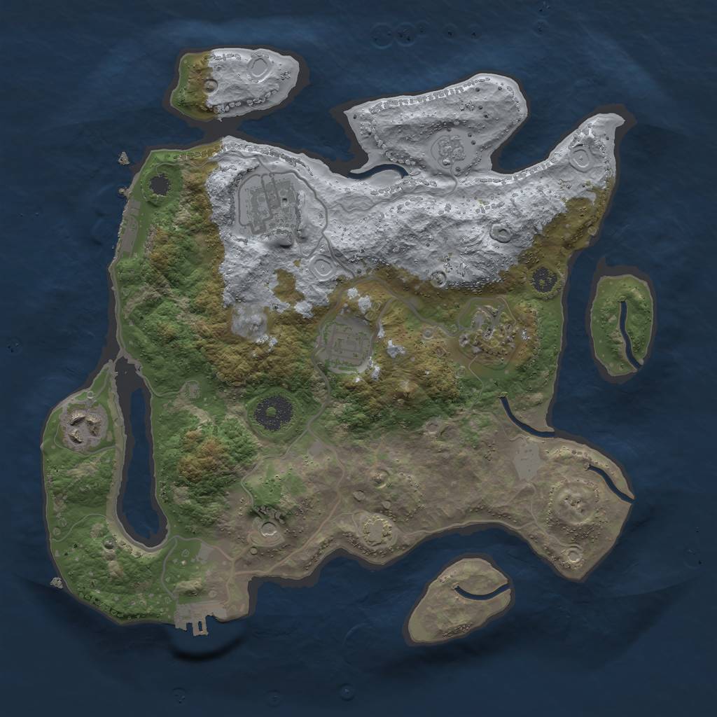 Rust Map: Procedural Map, Size: 3000, Seed: 1252365048, 11 Monuments