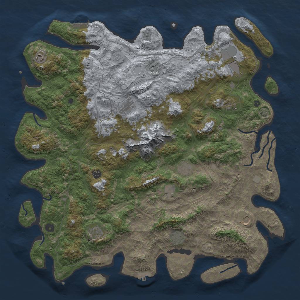 Rust Map: Procedural Map, Size: 5000, Seed: 24852, 18 Monuments