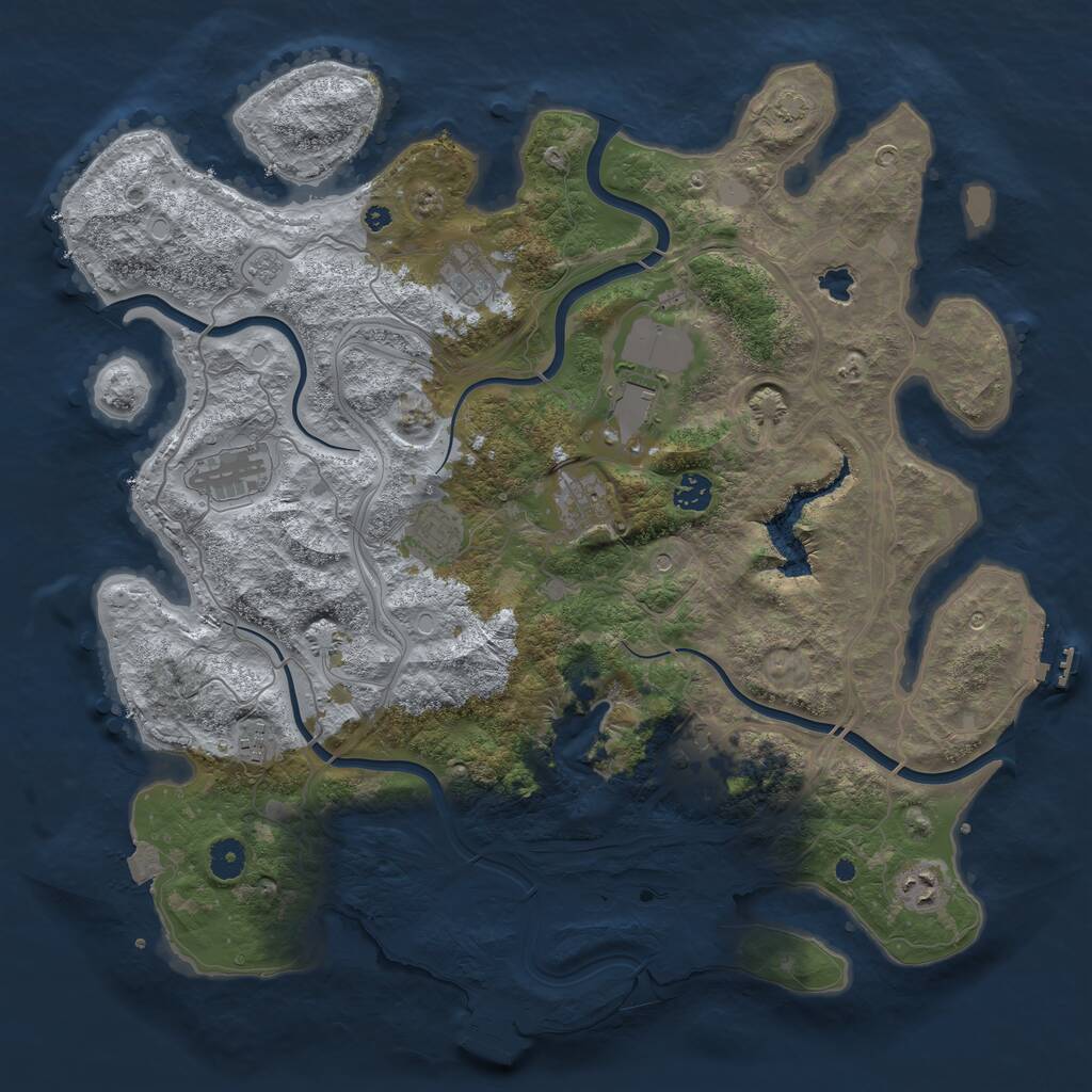 Rust Map: Procedural Map, Size: 4250, Seed: 1701010117, 15 Monuments