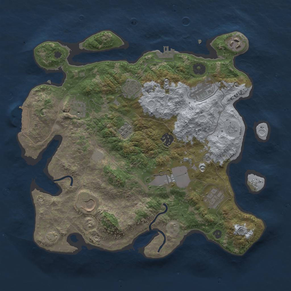 Rust Map: Procedural Map, Size: 3500, Seed: 1741934814, 16 Monuments