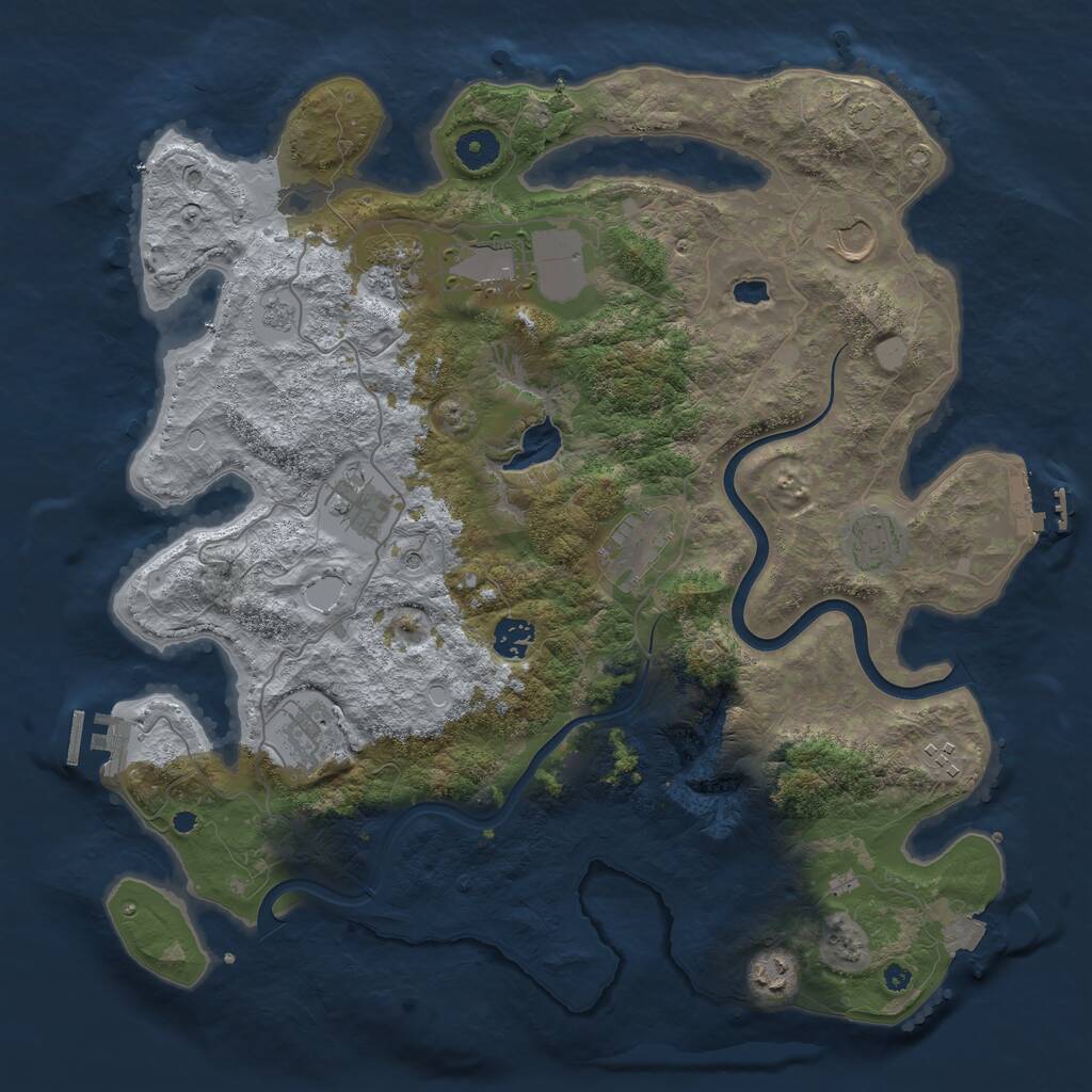 Rust Map: Procedural Map, Size: 4000, Seed: 157528, 16 Monuments