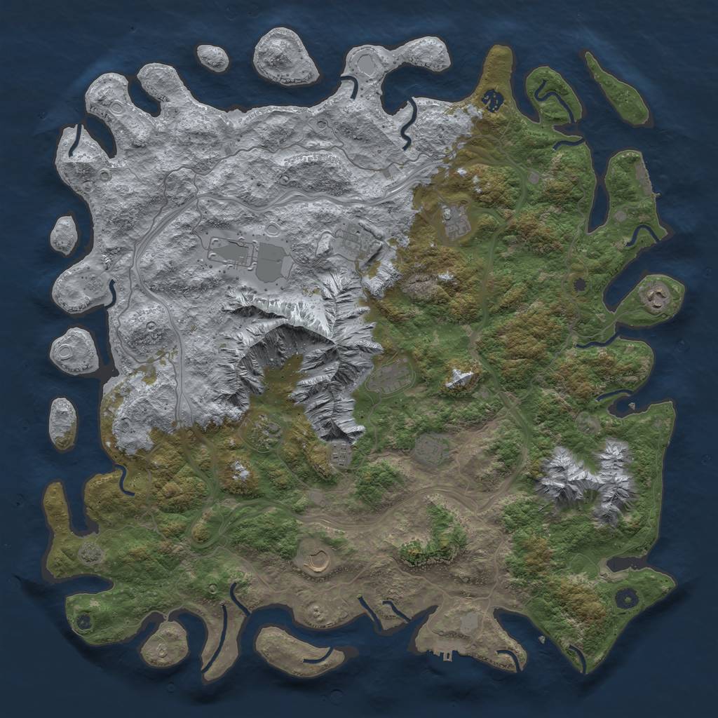Rust Map: Procedural Map, Size: 5000, Seed: 749657301, 17 Monuments