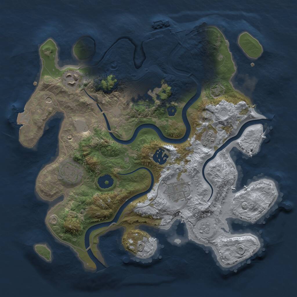 Rust Map: Procedural Map, Size: 3000, Seed: 19944, 11 Monuments