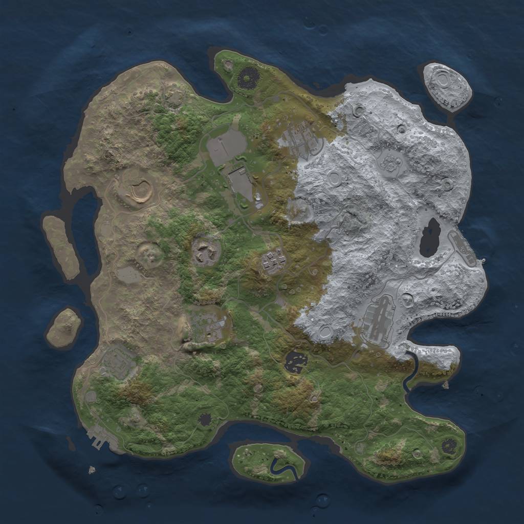 Rust Map: Procedural Map, Size: 3500, Seed: 51563134, 15 Monuments