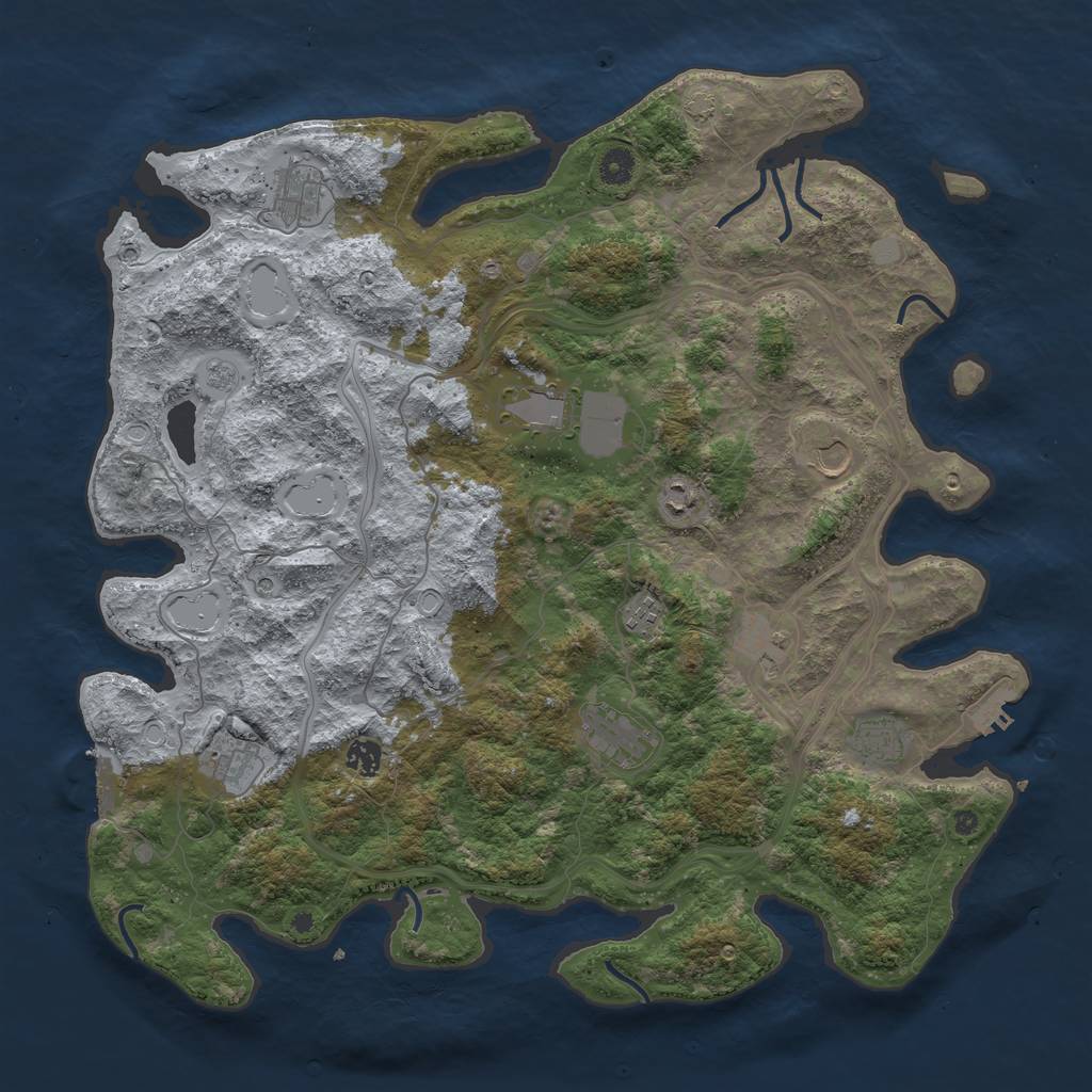 Rust Map: Procedural Map, Size: 4500, Seed: 775830268, 17 Monuments