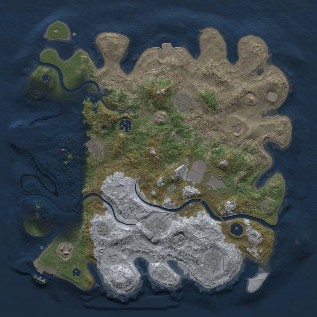Rust Map: Procedural Map, Size: 3800, Seed: 648920, 15 Monuments