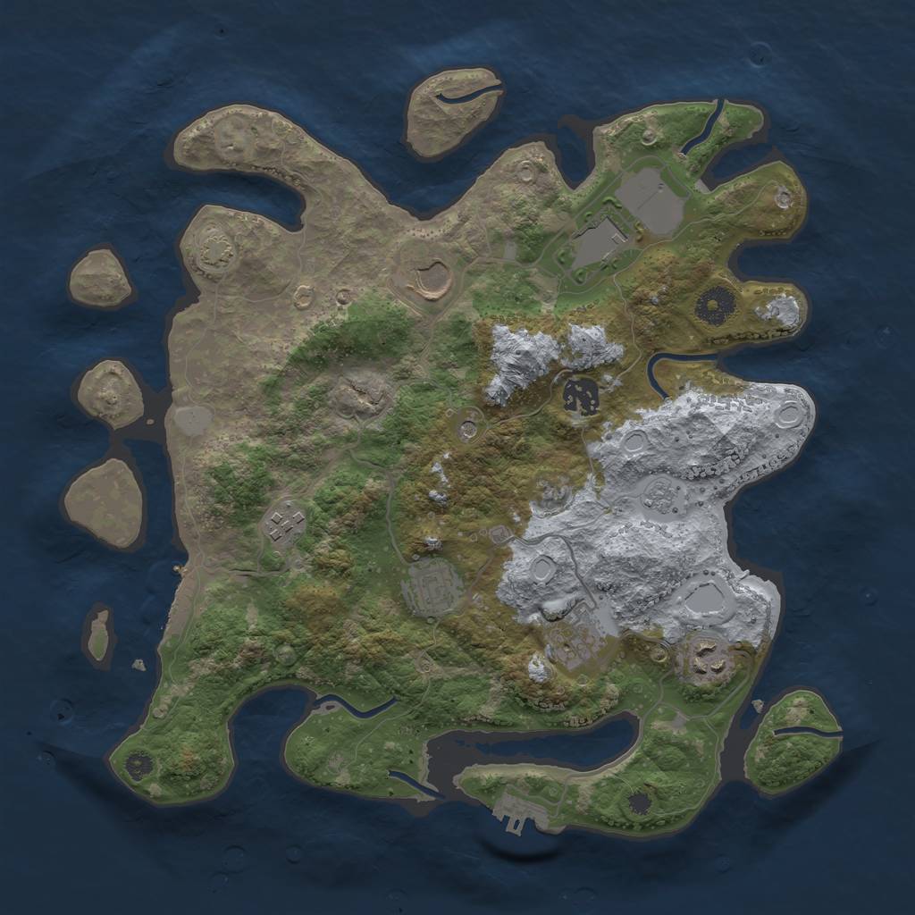 Rust Map: Procedural Map, Size: 3560, Seed: 703075, 15 Monuments