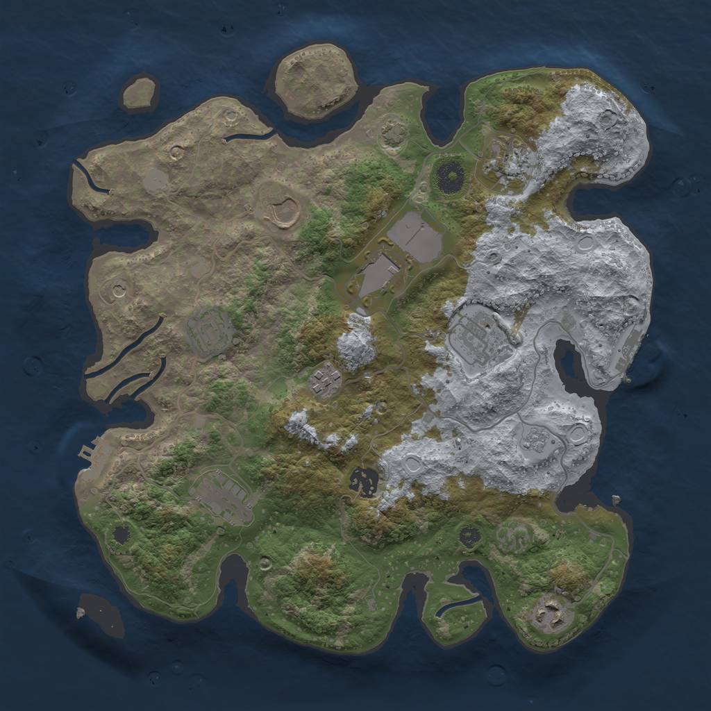Rust Map: Procedural Map, Size: 3500, Seed: 1868886649, 16 Monuments