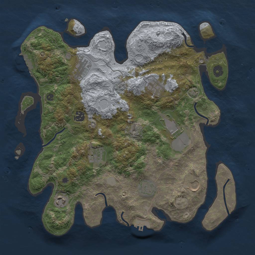 Rust Map: Procedural Map, Size: 3500, Seed: 902793427, 15 Monuments