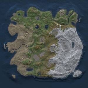 Thumbnail Rust Map: Procedural Map, Size: 3500, Seed: 1027749846, 15 Monuments