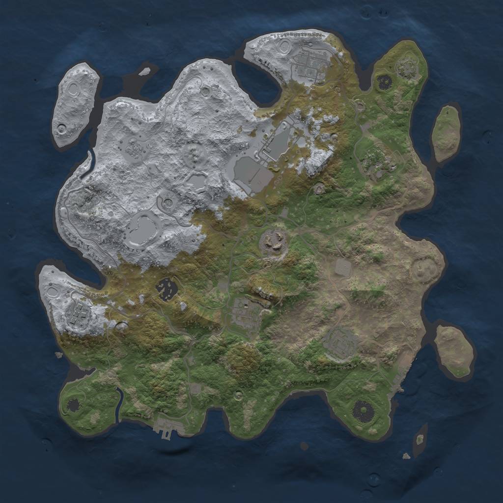 Rust Map: Procedural Map, Size: 3500, Seed: 6675257, 15 Monuments