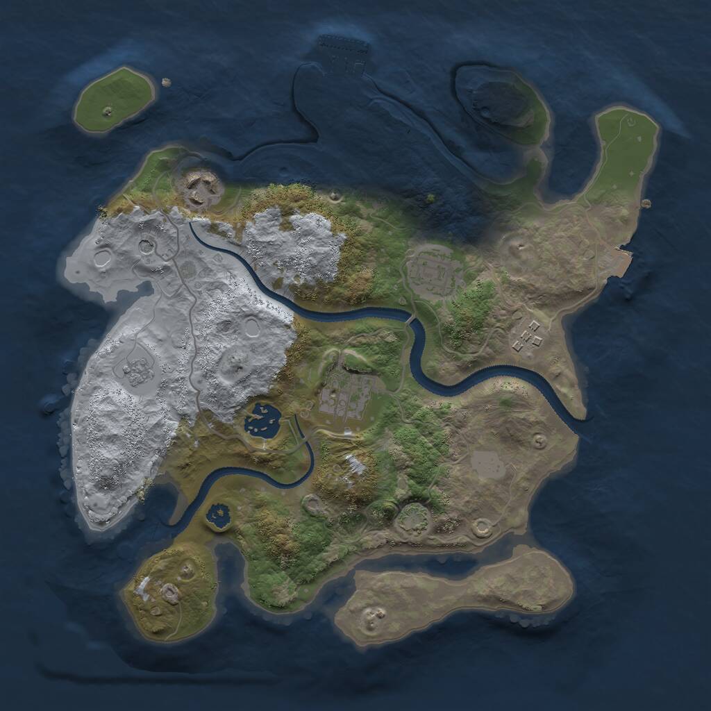 Rust Map: Procedural Map, Size: 3000, Seed: 938434750, 10 Monuments