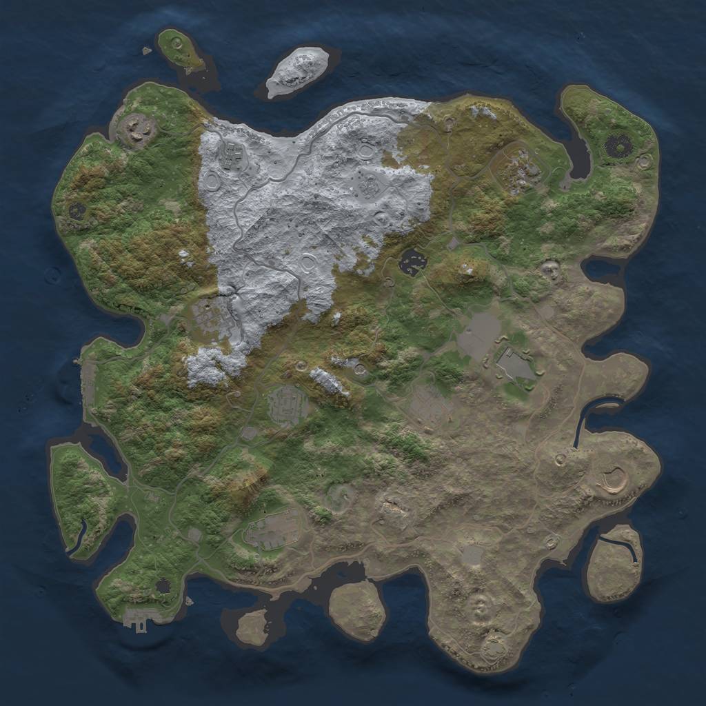 Rust Map: Procedural Map, Size: 4000, Seed: 146478459, 17 Monuments