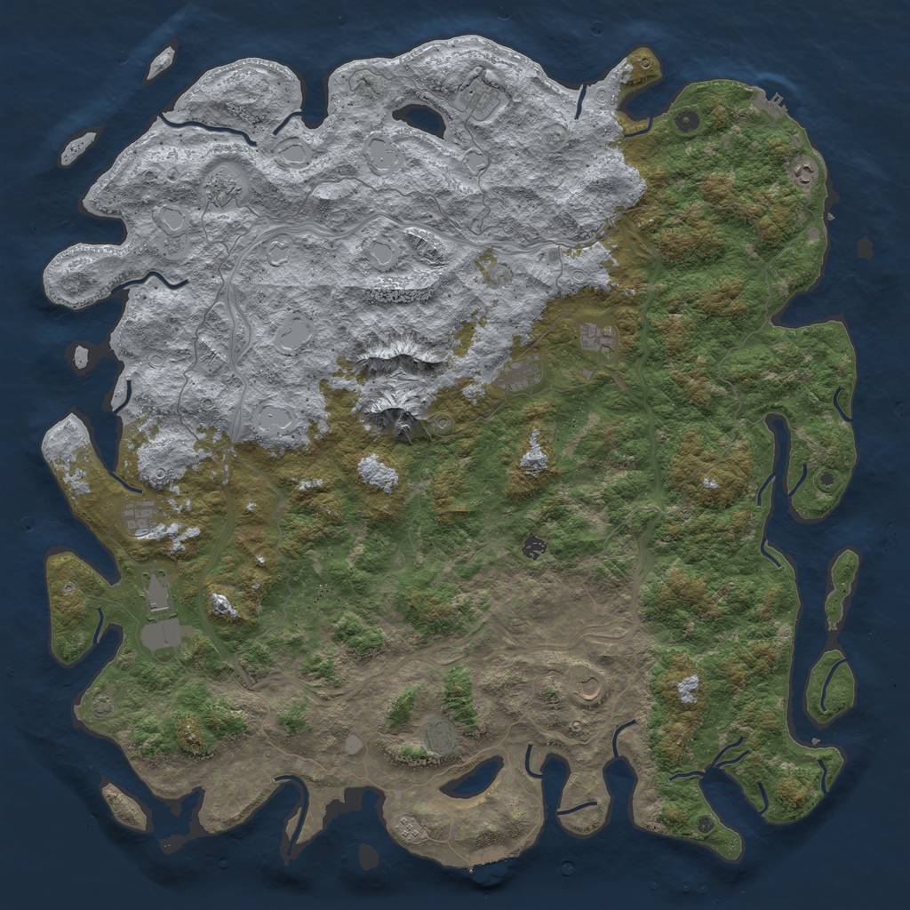 Rust Map: Procedural Map, Size: 6000, Seed: 1862922932, 18 Monuments