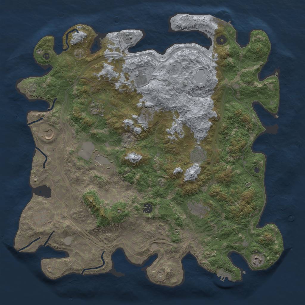 Rust Map: Procedural Map, Size: 4500, Seed: 1971939561, 18 Monuments
