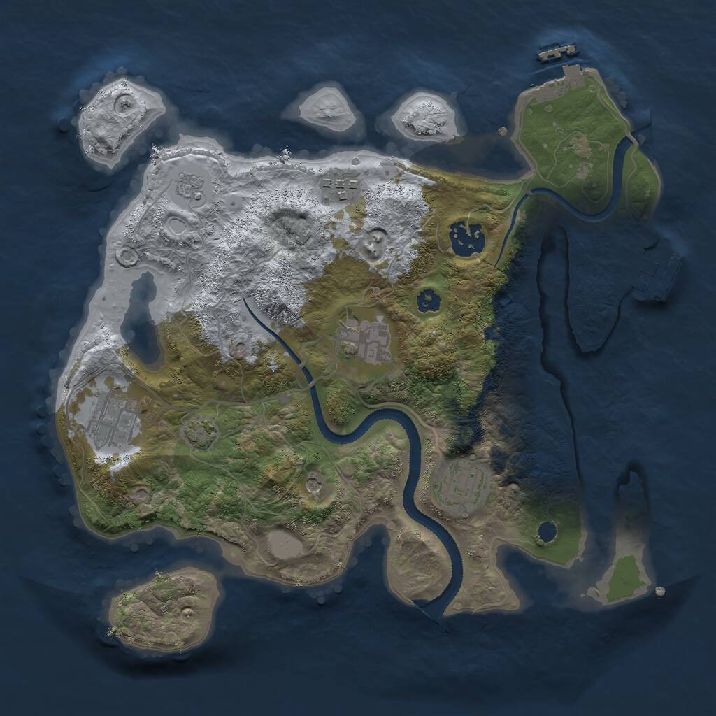 Rust Map: Procedural Map, Size: 3000, Seed: 21135, 11 Monuments