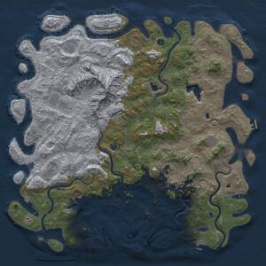 Thumbnail Rust Map: Procedural Map, Size: 6000, Seed: 69279825, 17 Monuments